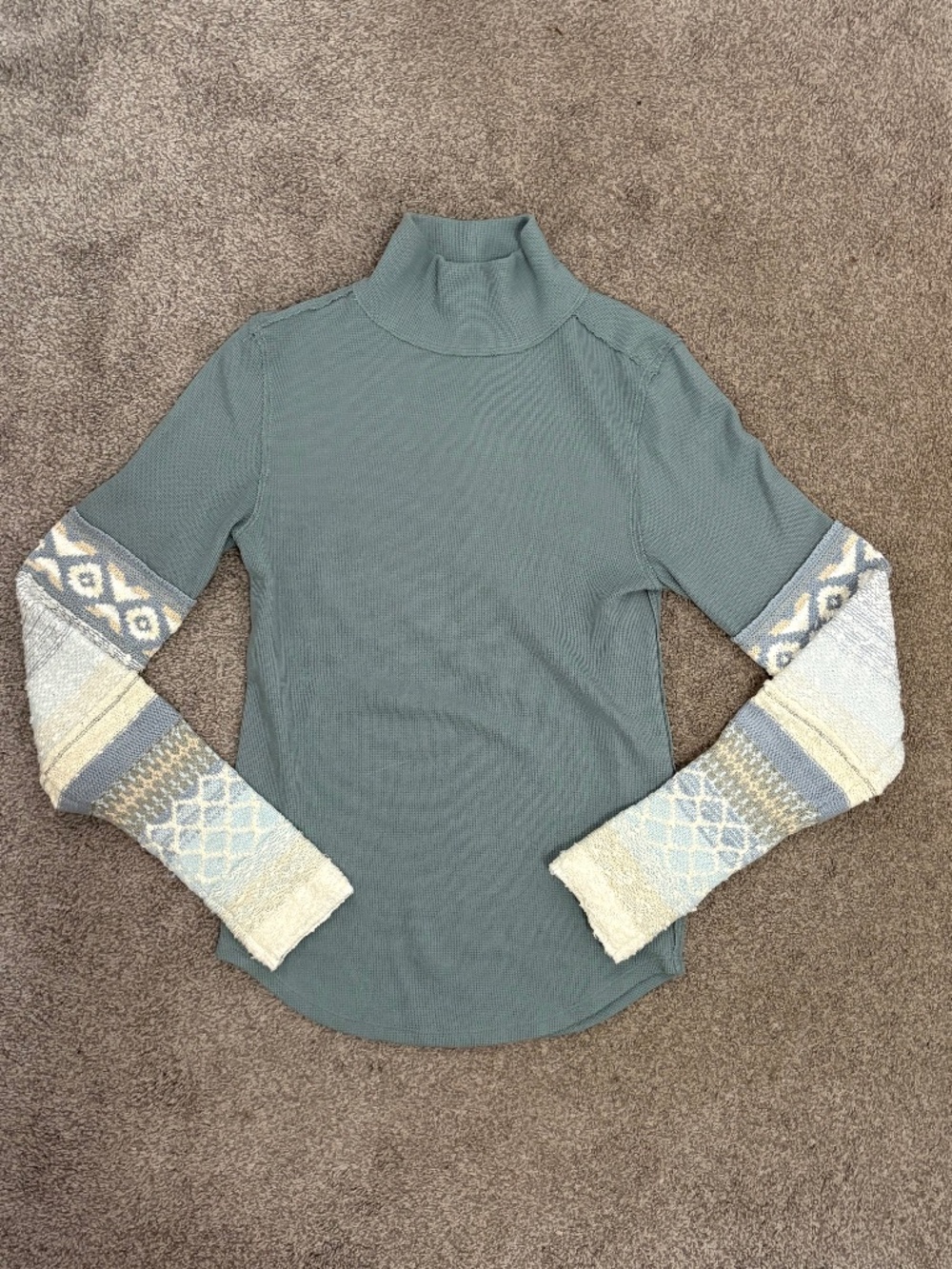 Free People Mock Neck Long Sleeve Top Medium